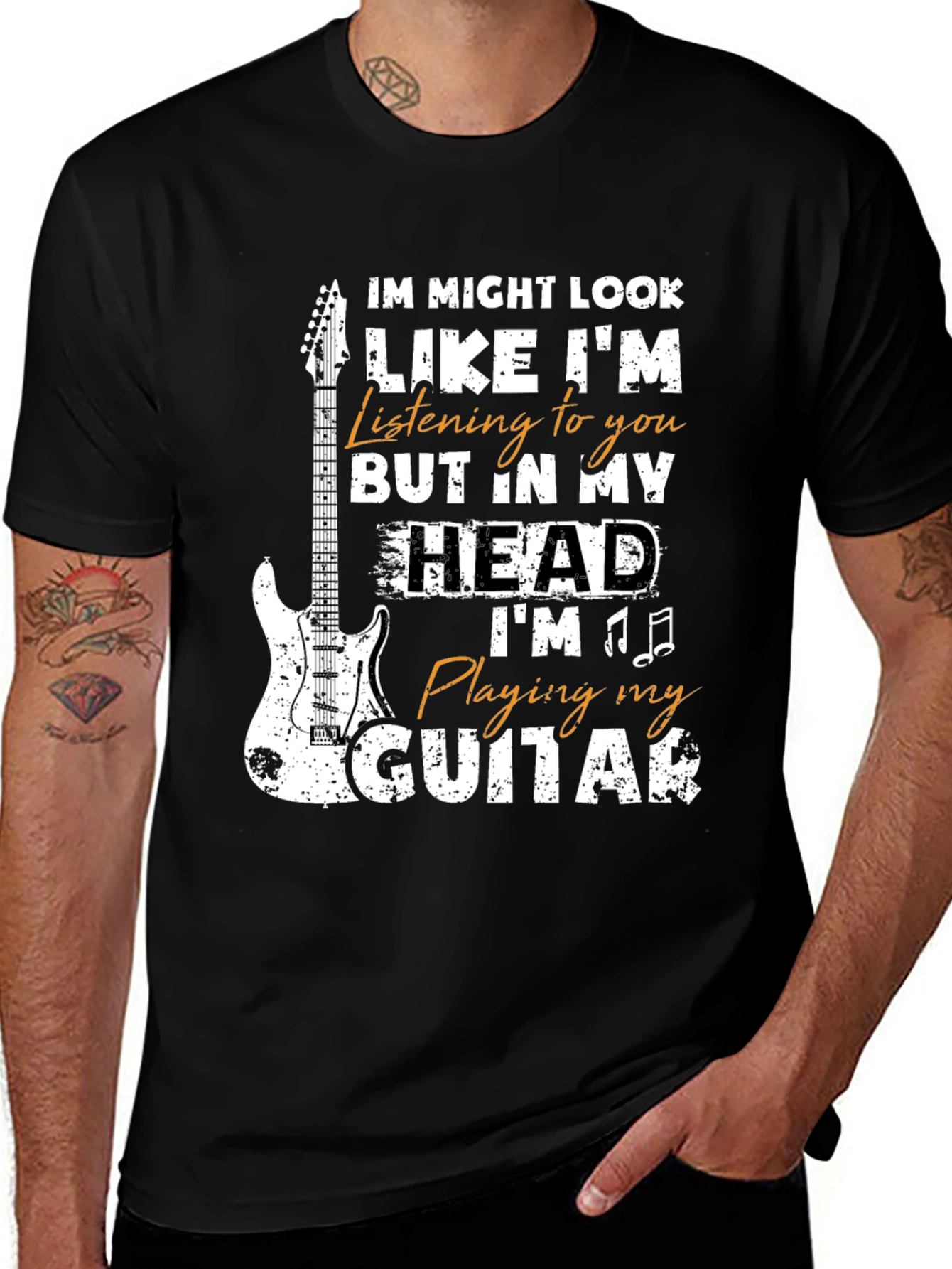 Variant 27 of Guitar Player T-Shirt - "In My Head" Graphic Tee
