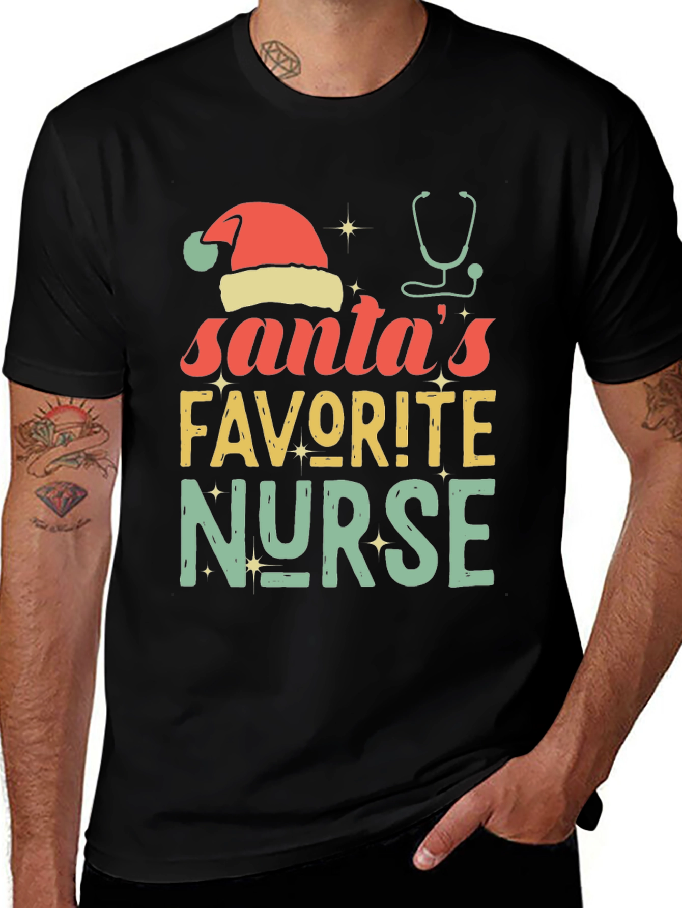 Santa's Favorite Nurse Christmas T-Shirt