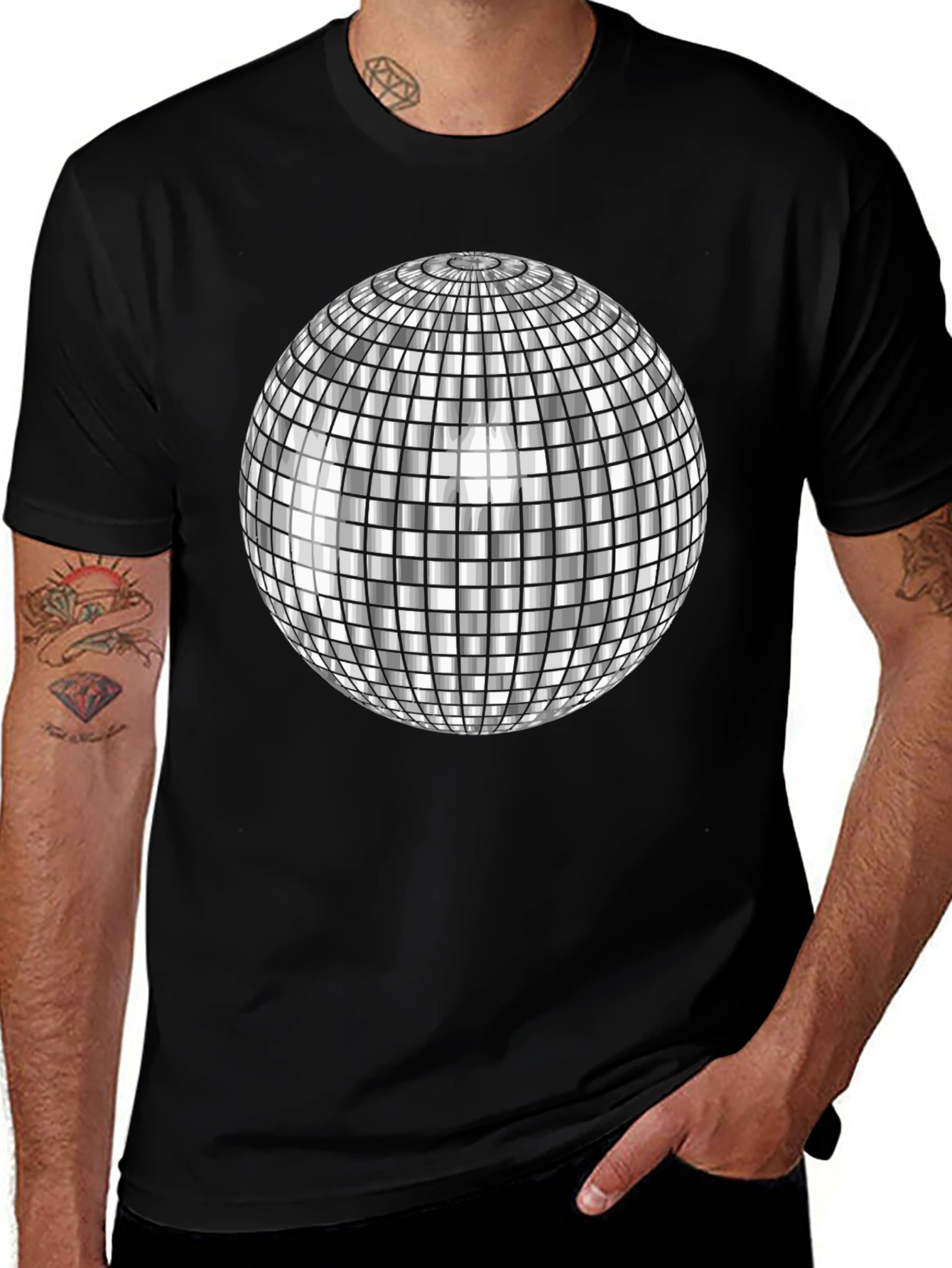 Variant 5 of Disco Ball Graphic Tee - Retro Party Shirt