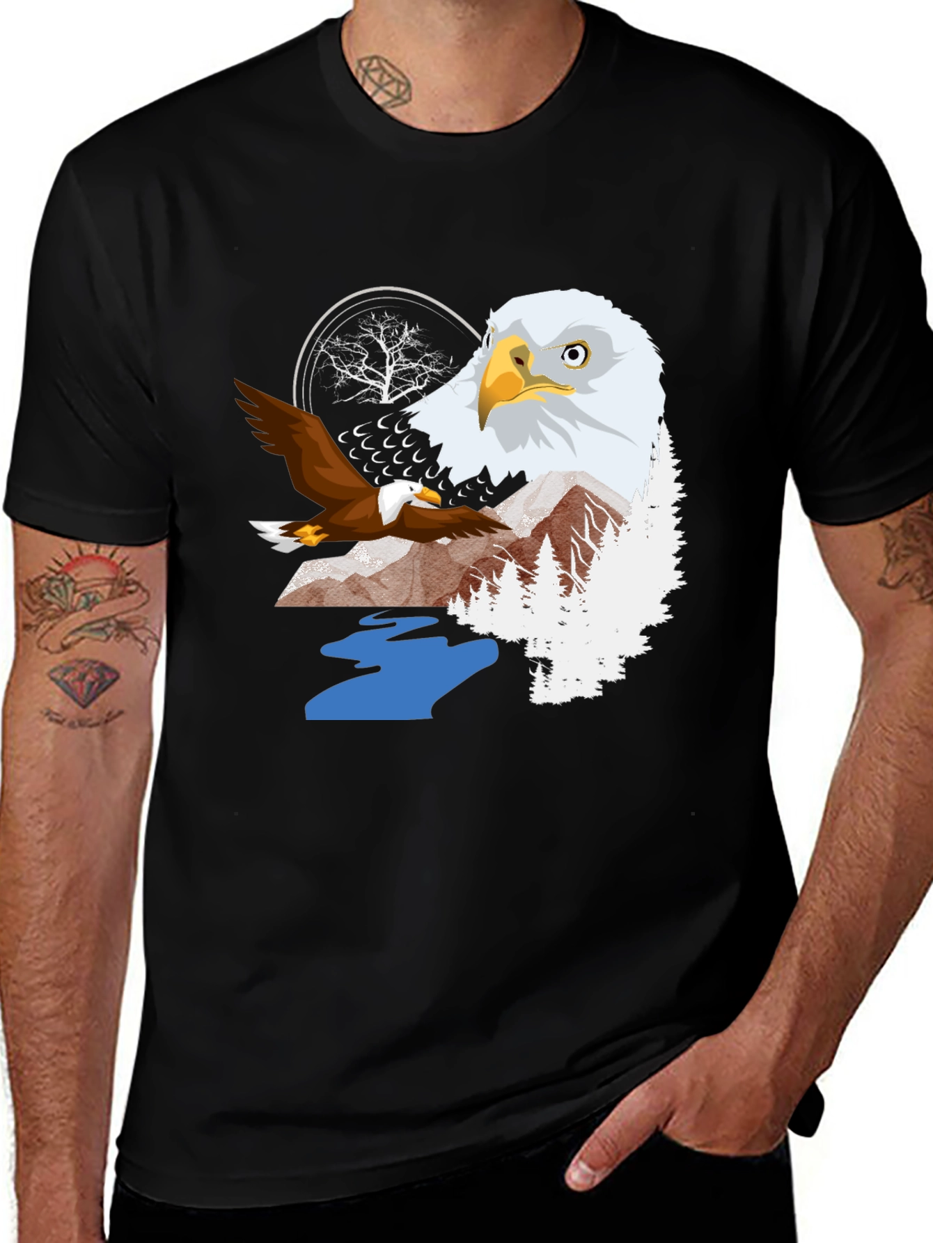 Variant 24 of Eagle Graphic Print Men's T-Shirt