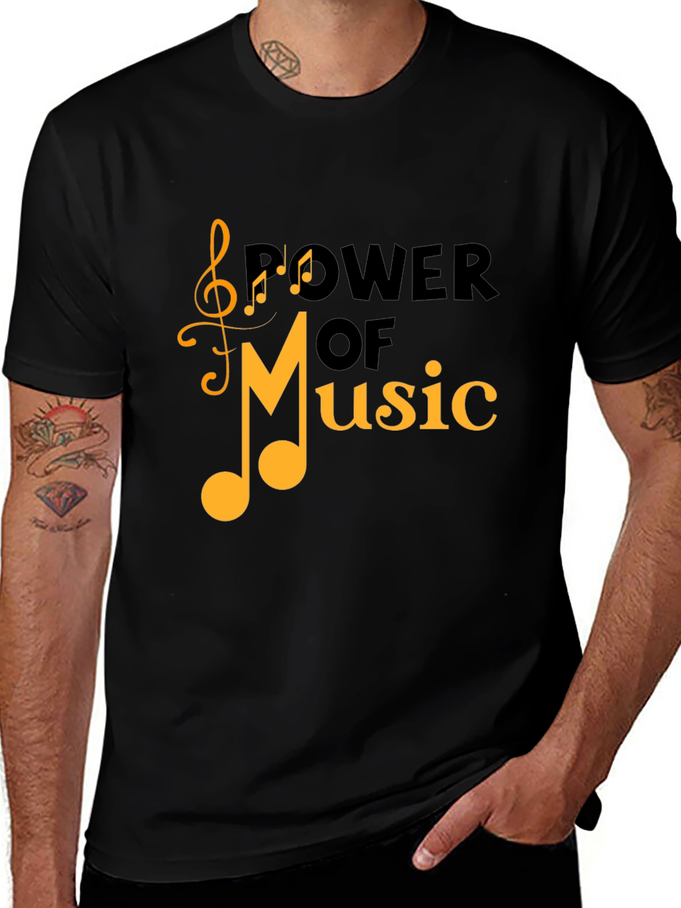 Variant 23 of Power of Music Black Graphic Tee