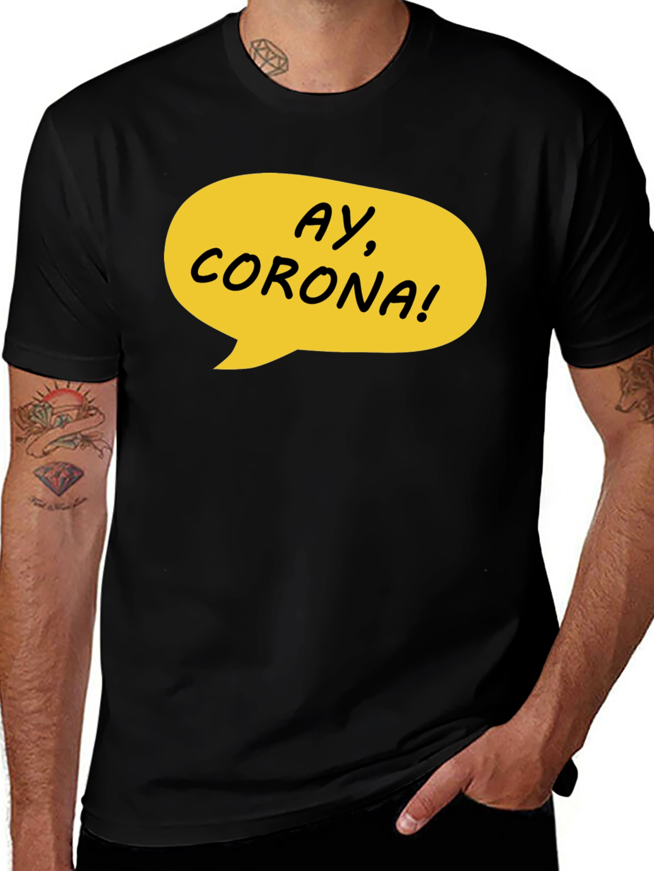Variant 18 of Ay, Corona! Graphic Tee - Black Unisex T-Shirt
