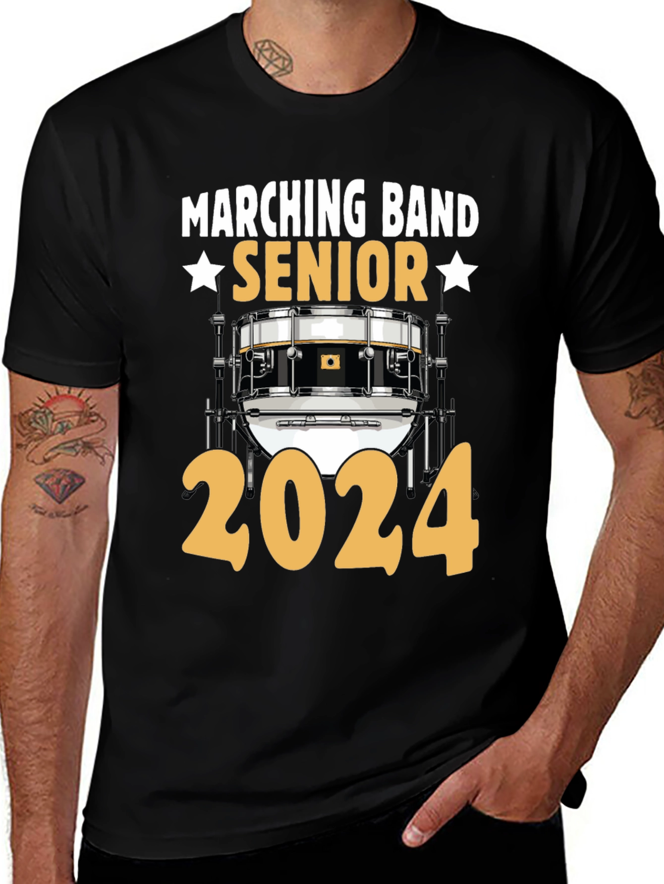 Variant 26 of Marching Band Senior 2024 Drum T-Shirt