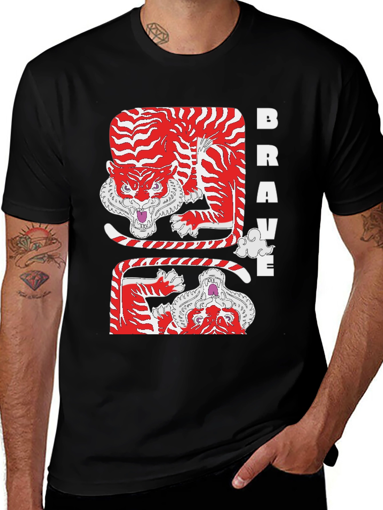 Variant 29 of Brave Tiger Graphic Tee