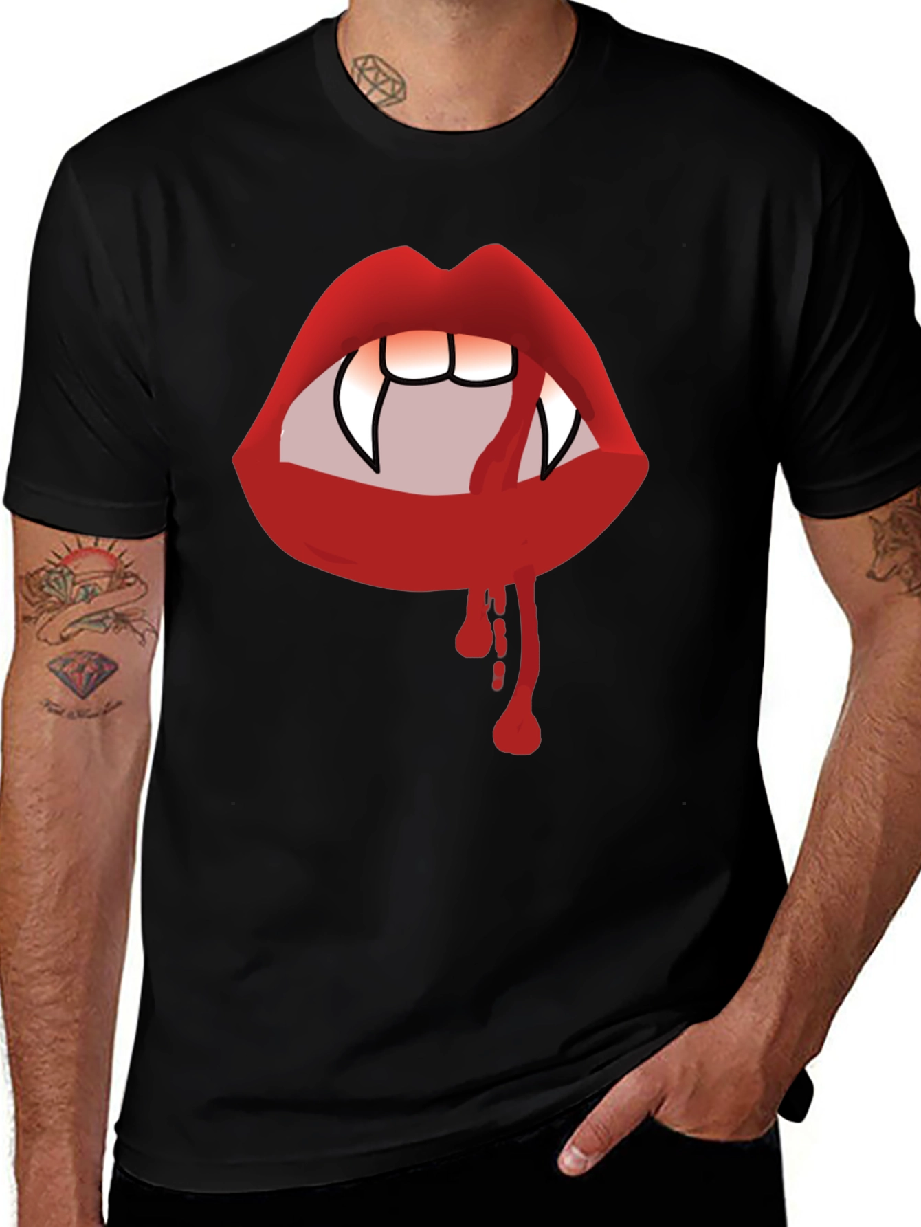 Variant 27 of Vampire Lips Black Graphic Tee