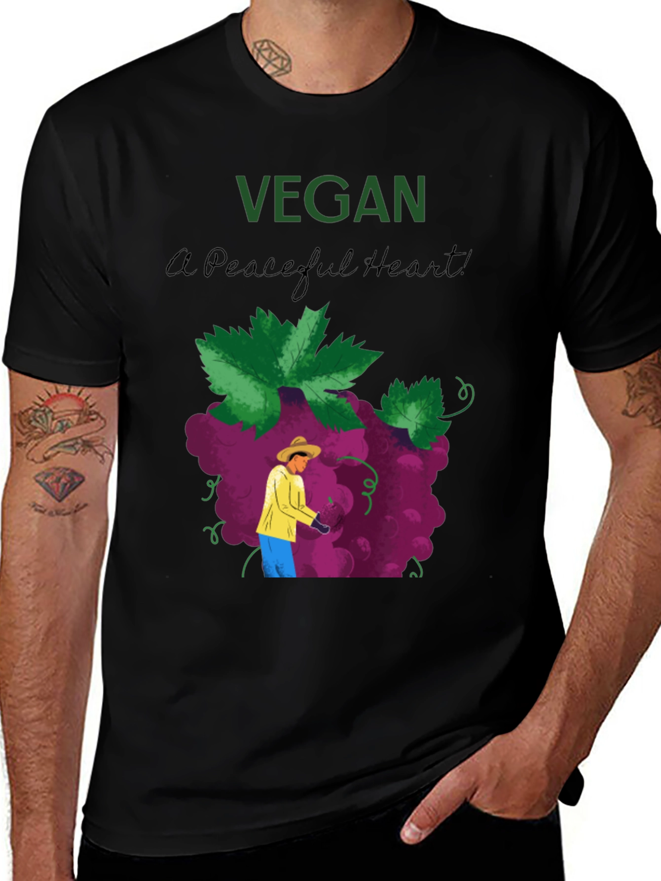 Variant 5 of Vegan Peaceful Heart T-Shirt