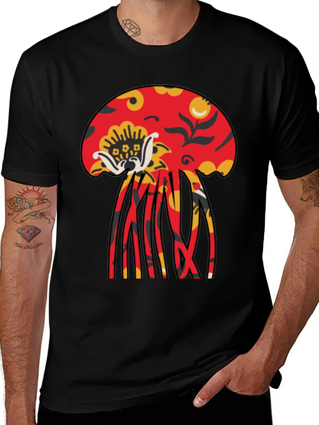 Variant 24 of Bold Jellyfish Graphic Black T-Shirt