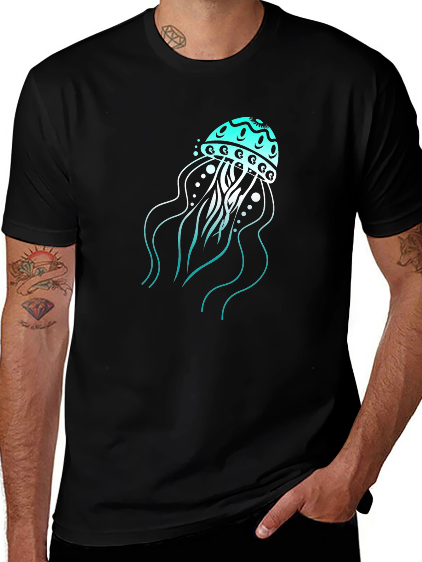 Variant 2 of Jellyfish Graphic Print Tee - Stylish Comfort