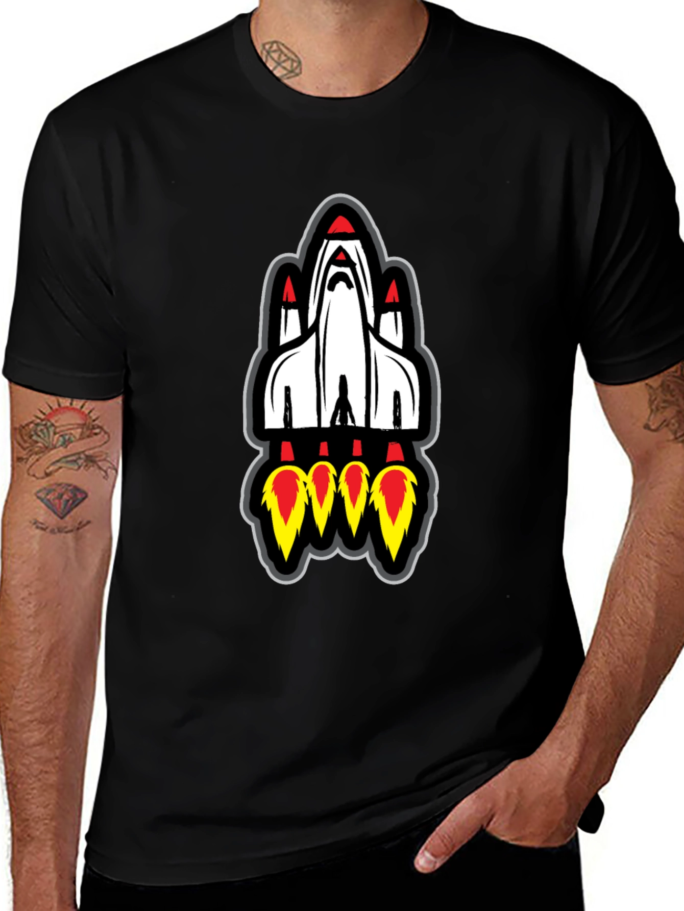 Variant 25 of Rocket Graphic Black T-Shirt