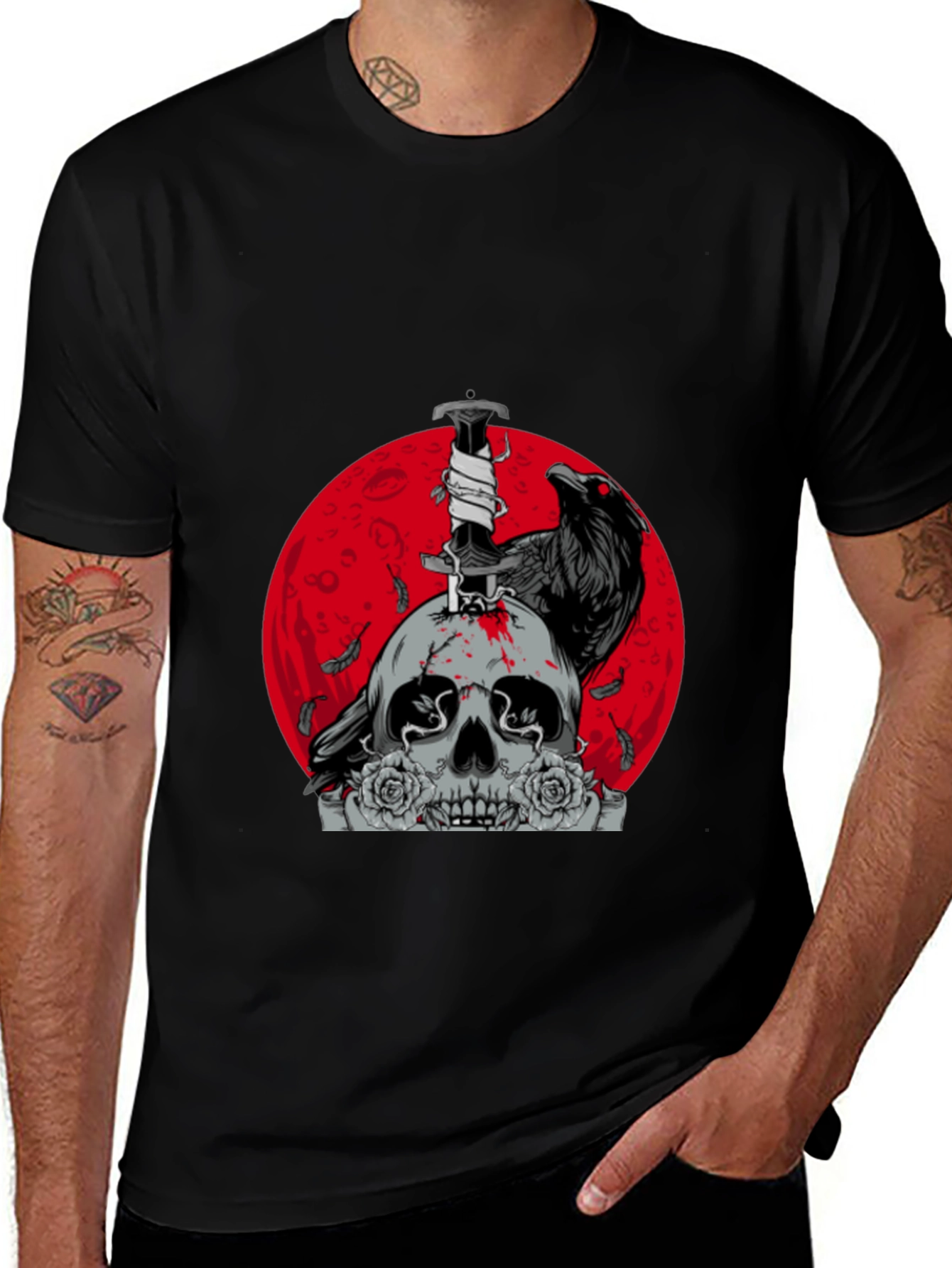 Variant 8 of Skull & Raven Graphic T-Shirt