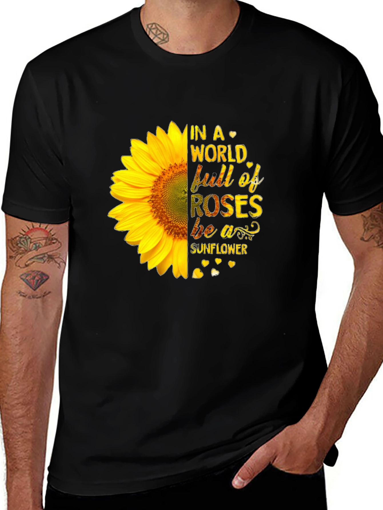 Variant 19 of Sunflower Graphic Tee - "Be a Sunflower"