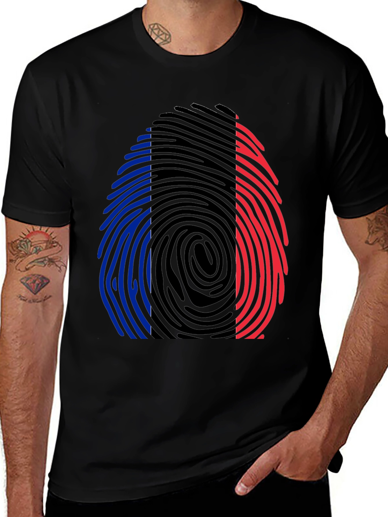 Variant 24 of Fingerprint France Flag Tee