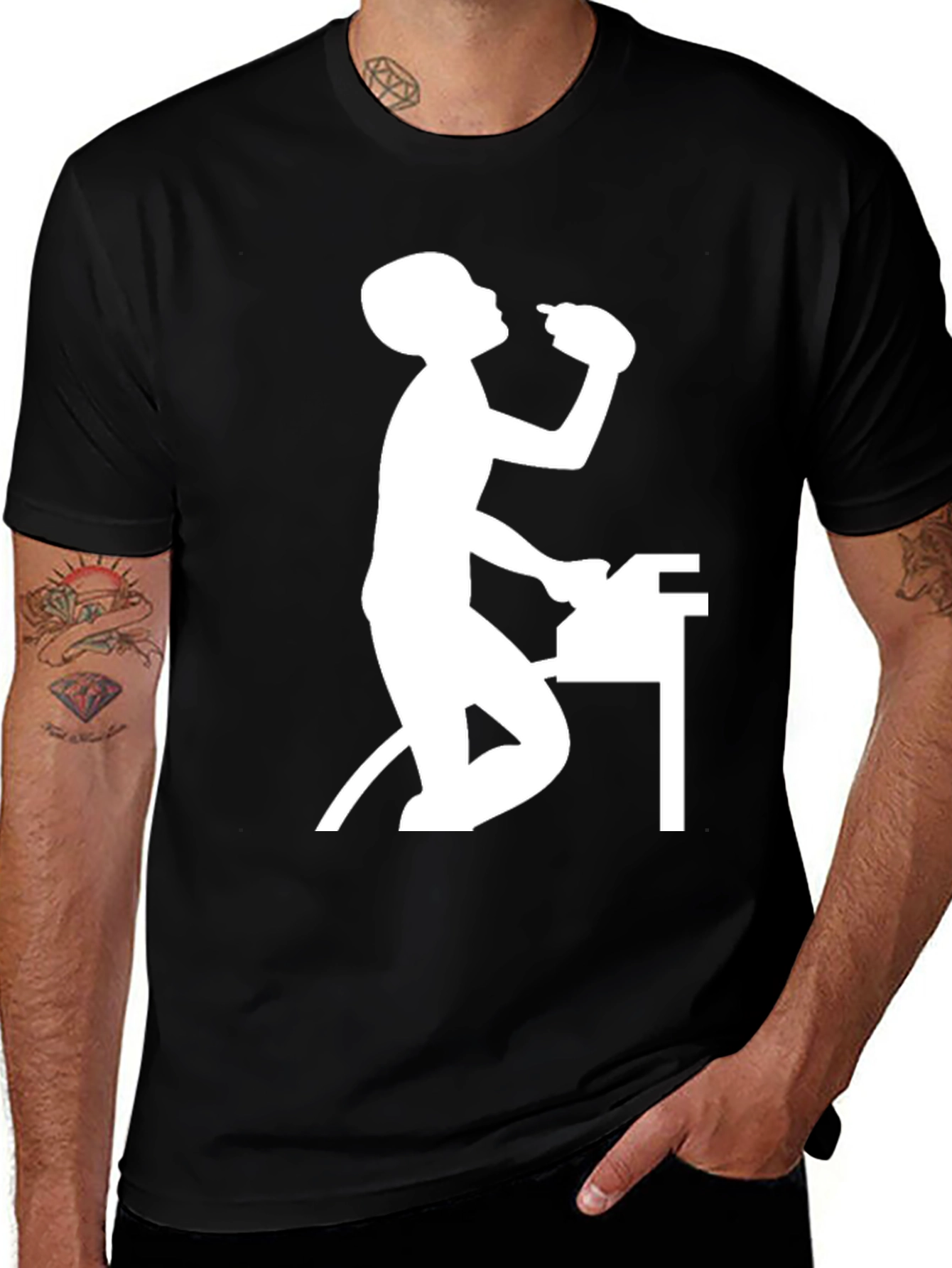 Variant 10 of Funny Office Worker T-Shirt - Black