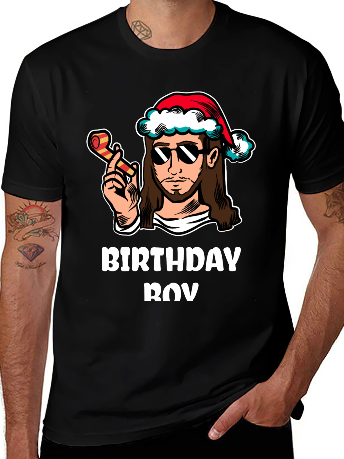Variant 30 of Birthday Boy Jesus Christmas Graphic Tee