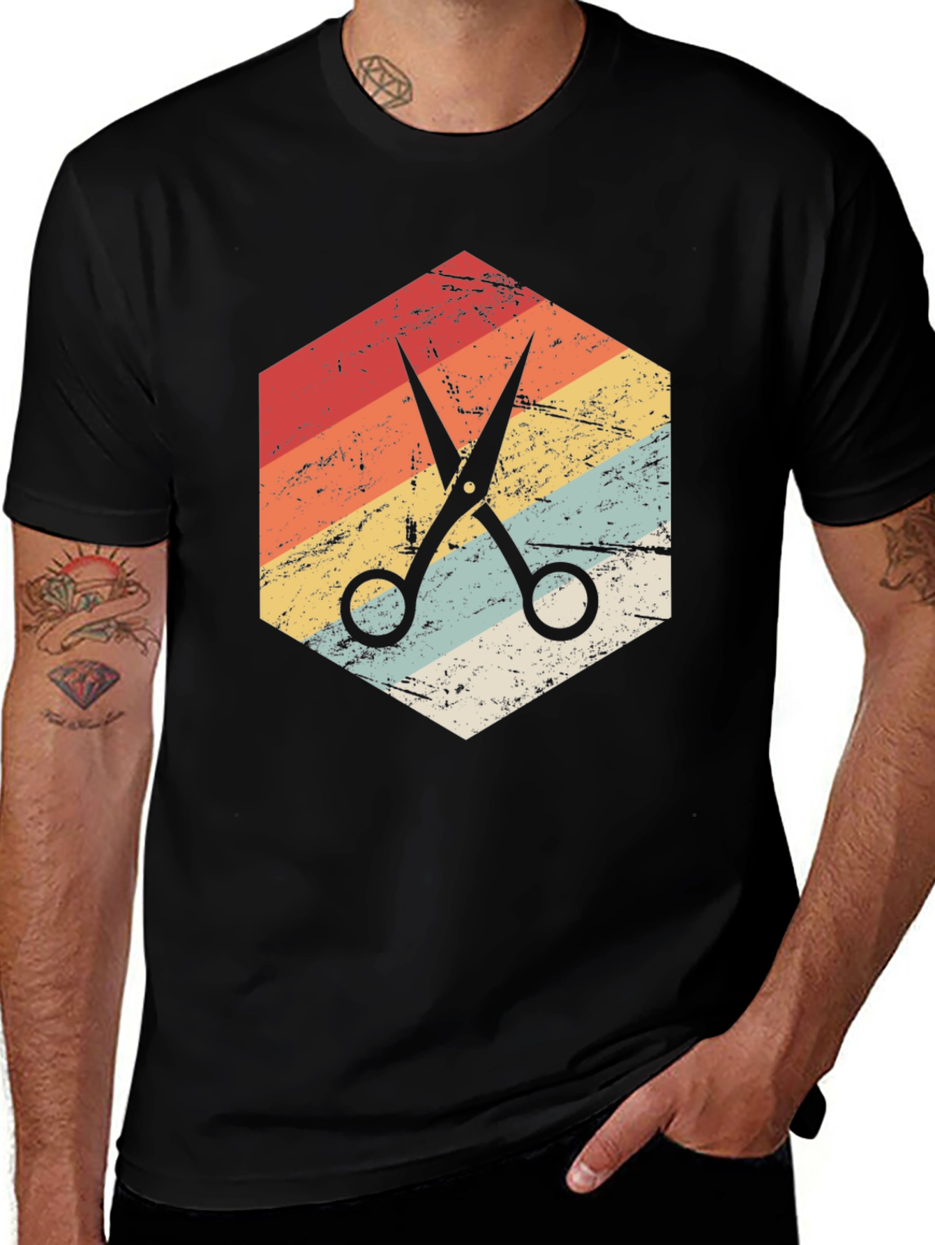 Variant 21 of Retro Barber Scissors Graphic Tee