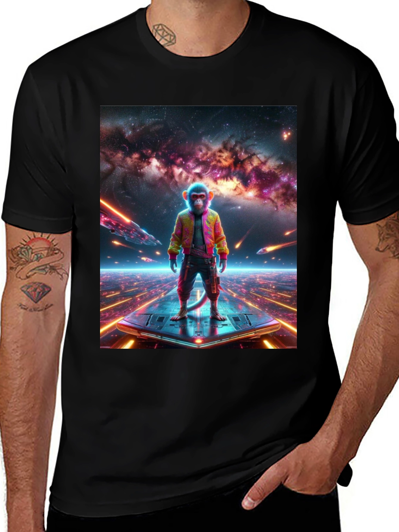 Variant 29 of Sci-Fi Monkey T-Shirt - Space Age Ape