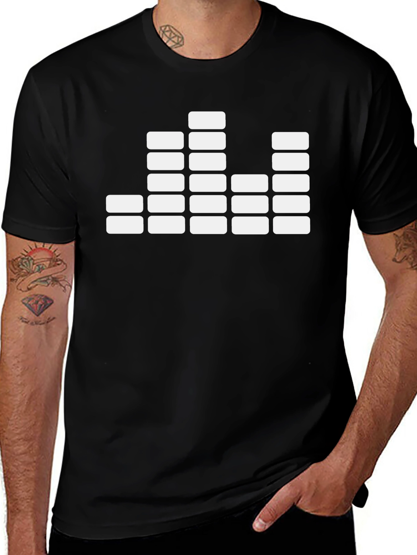 Equalizer Graphic T-Shirt - Stylish Black Tee