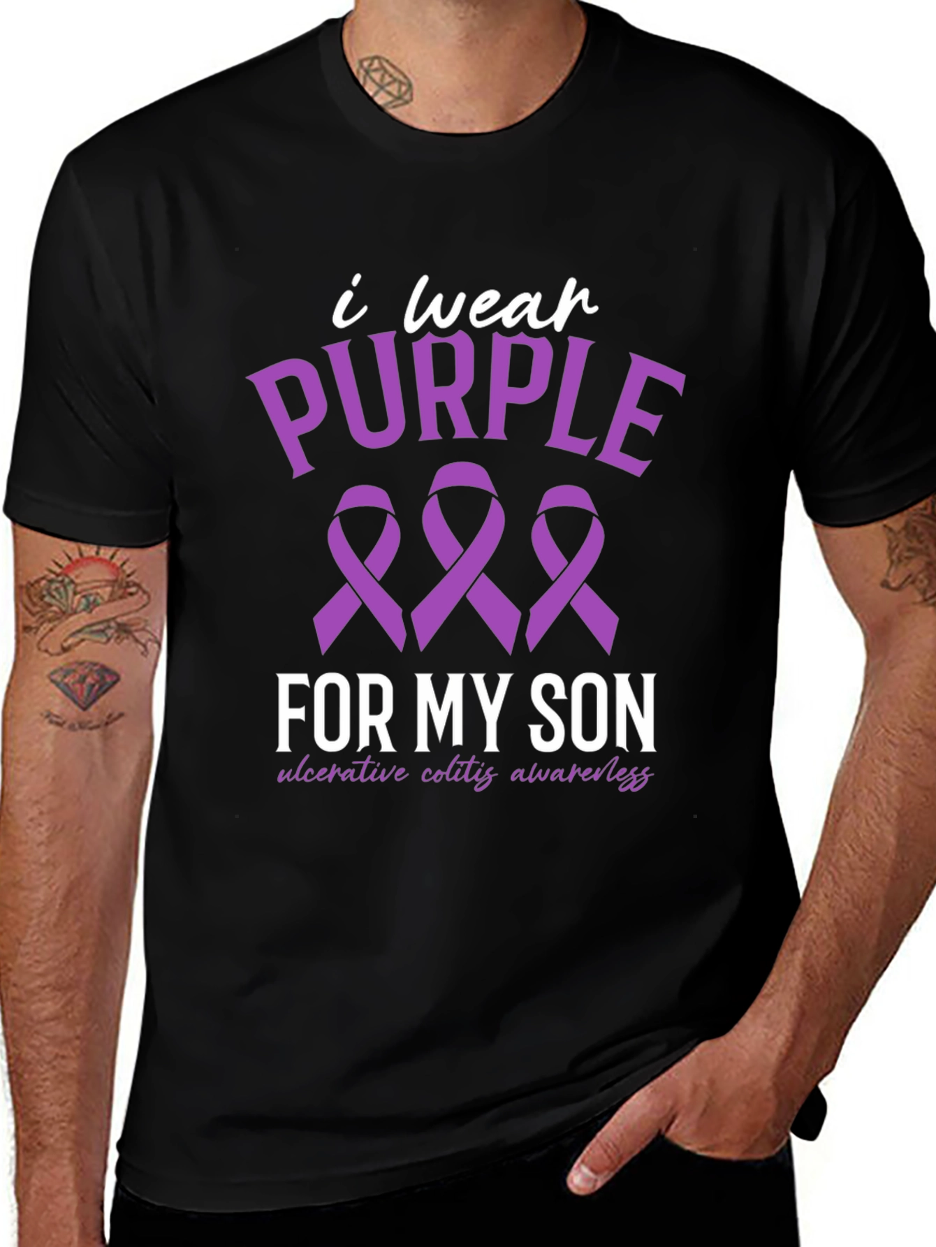 Variant 17 of Purple Ribbon Awareness T-Shirt