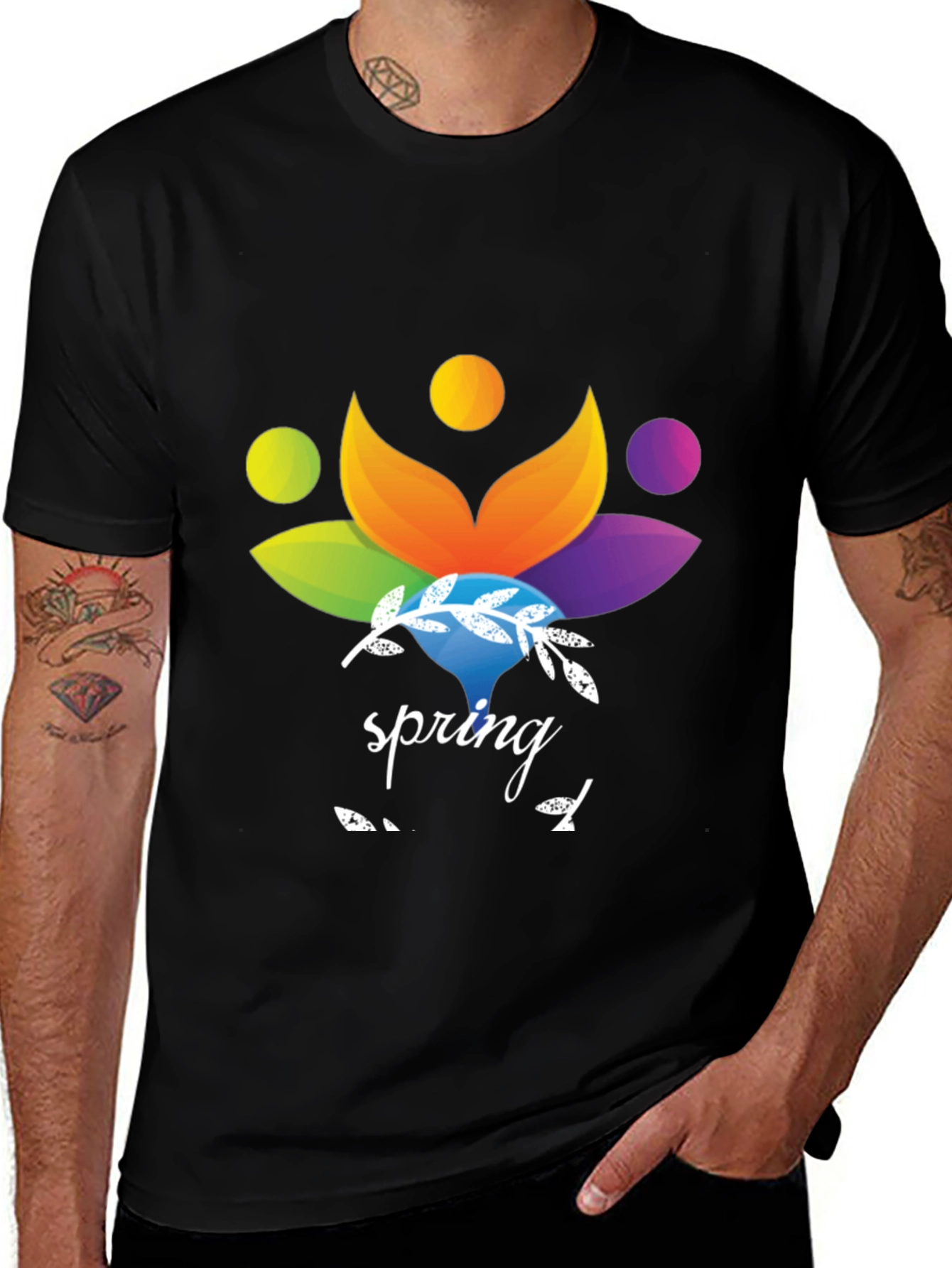 Variant 11 of Spring T-Shirt - Colorful Floral Design