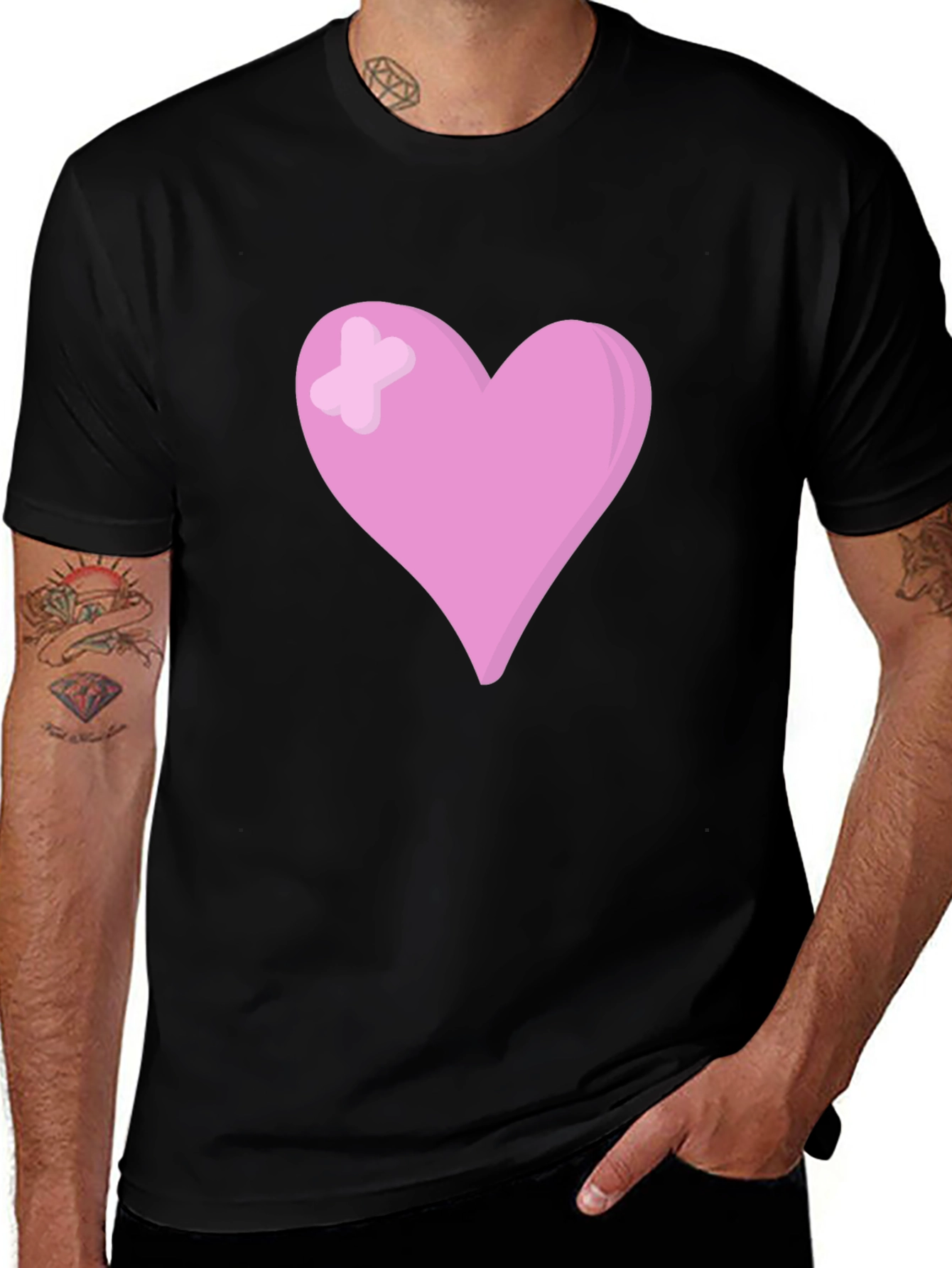 Variant 6 of Heart Graphic Black T-Shirt
