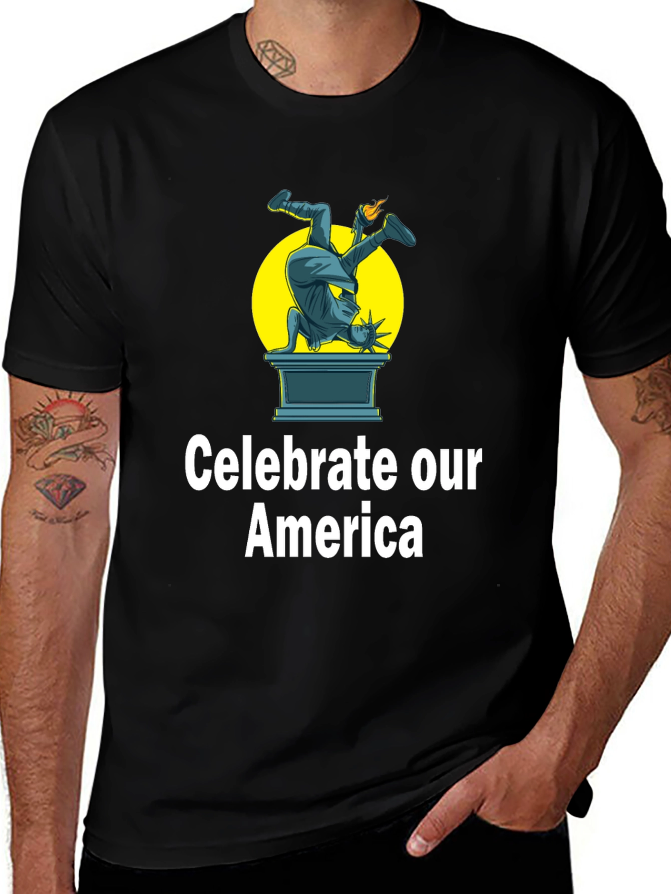 Variant 7 of Celebrate America Graphic Tee - Unique Statue of Liberty Design