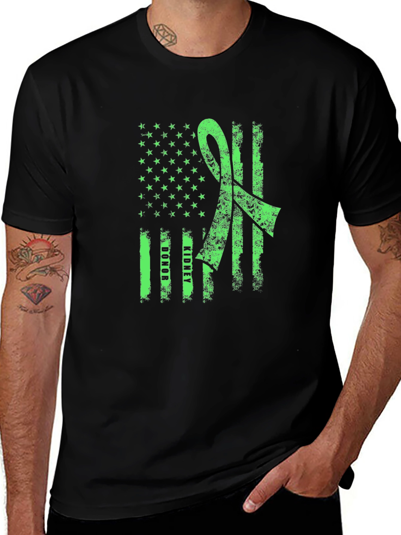 Green Ribbon Flag Graphic Tee