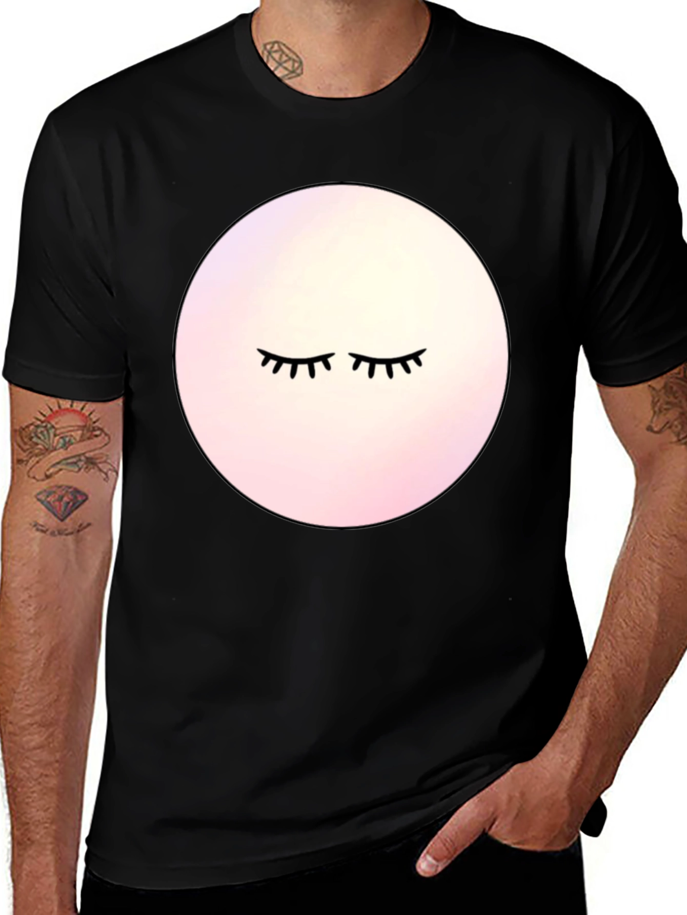 Variant 23 of Eyelash Graphic Black T-Shirt