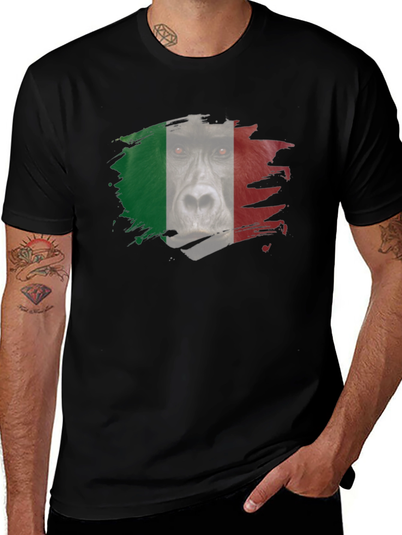 Variant 6 of Gorilla Italy Flag T-Shirt