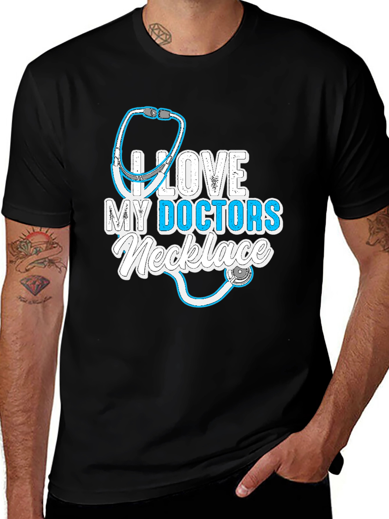 Variant 5 of I Love My Doctors Necklace T-Shirt