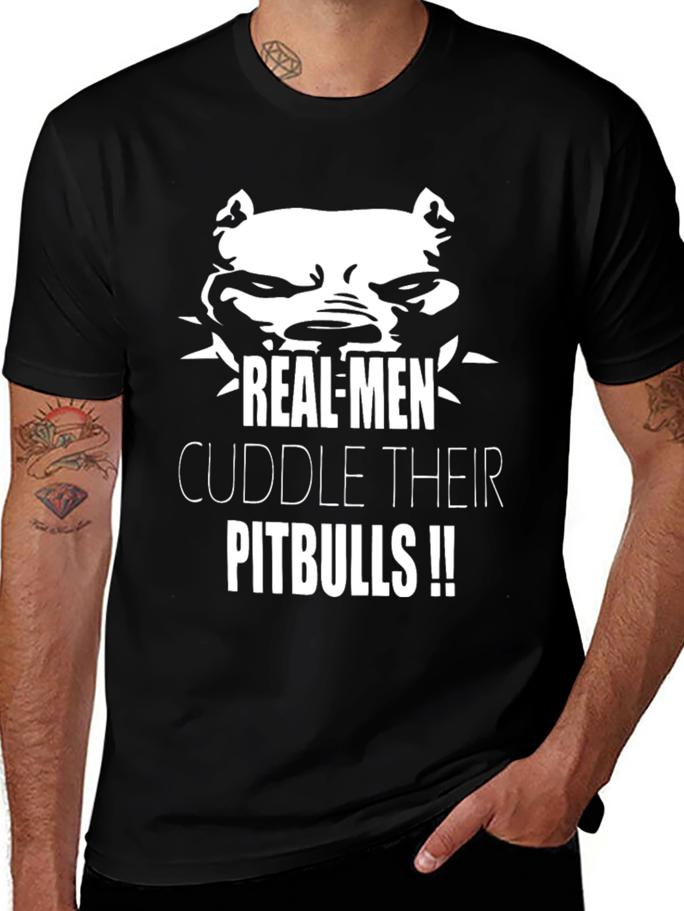 Variant 30 of Real Men Cuddle Pitbulls T-Shirt