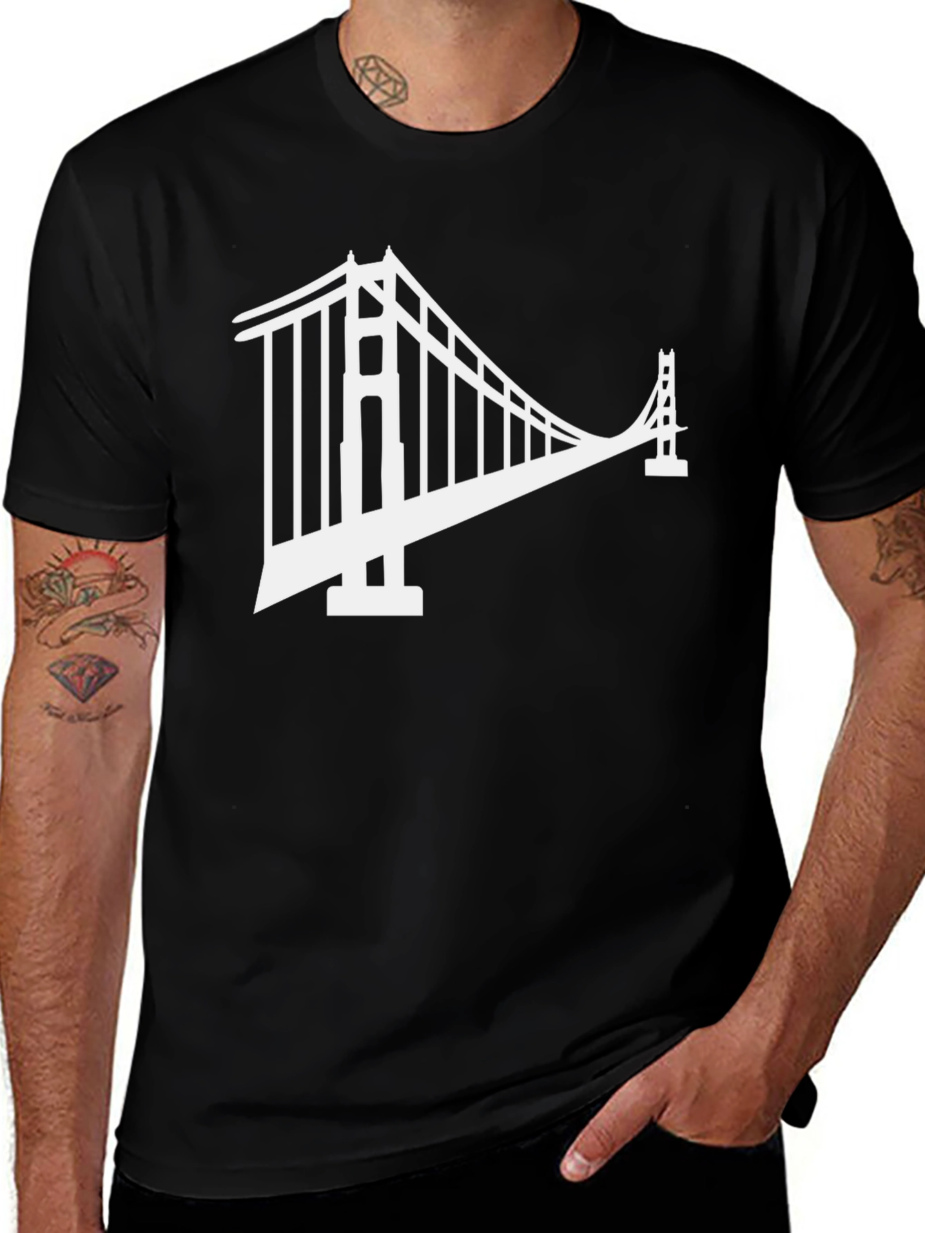 Golden Gate Bridge Black T-Shirt