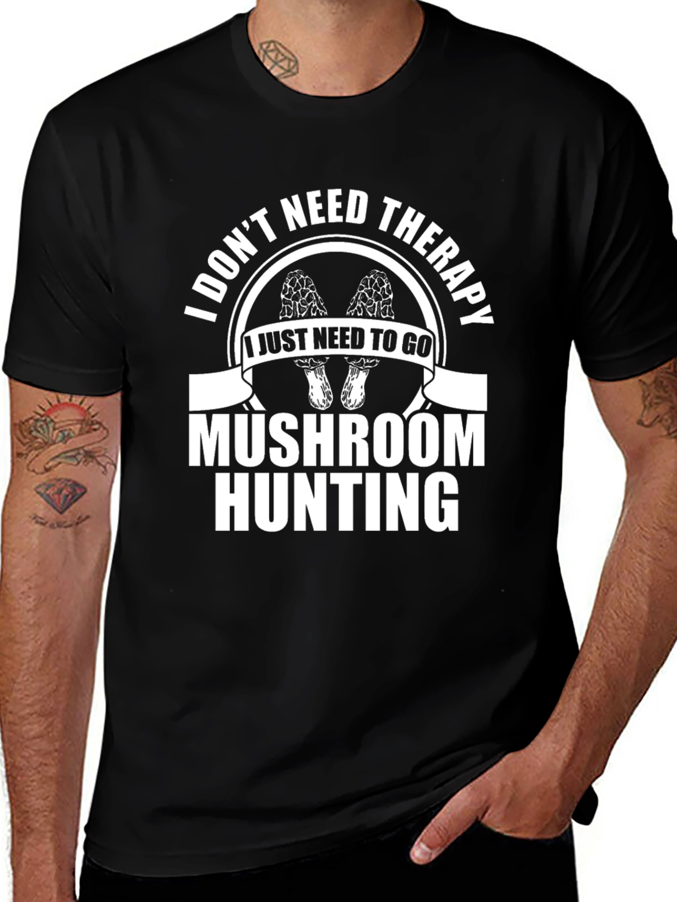 Variant 4 of Mushroom Hunting Therapy Graphic T-Shirt