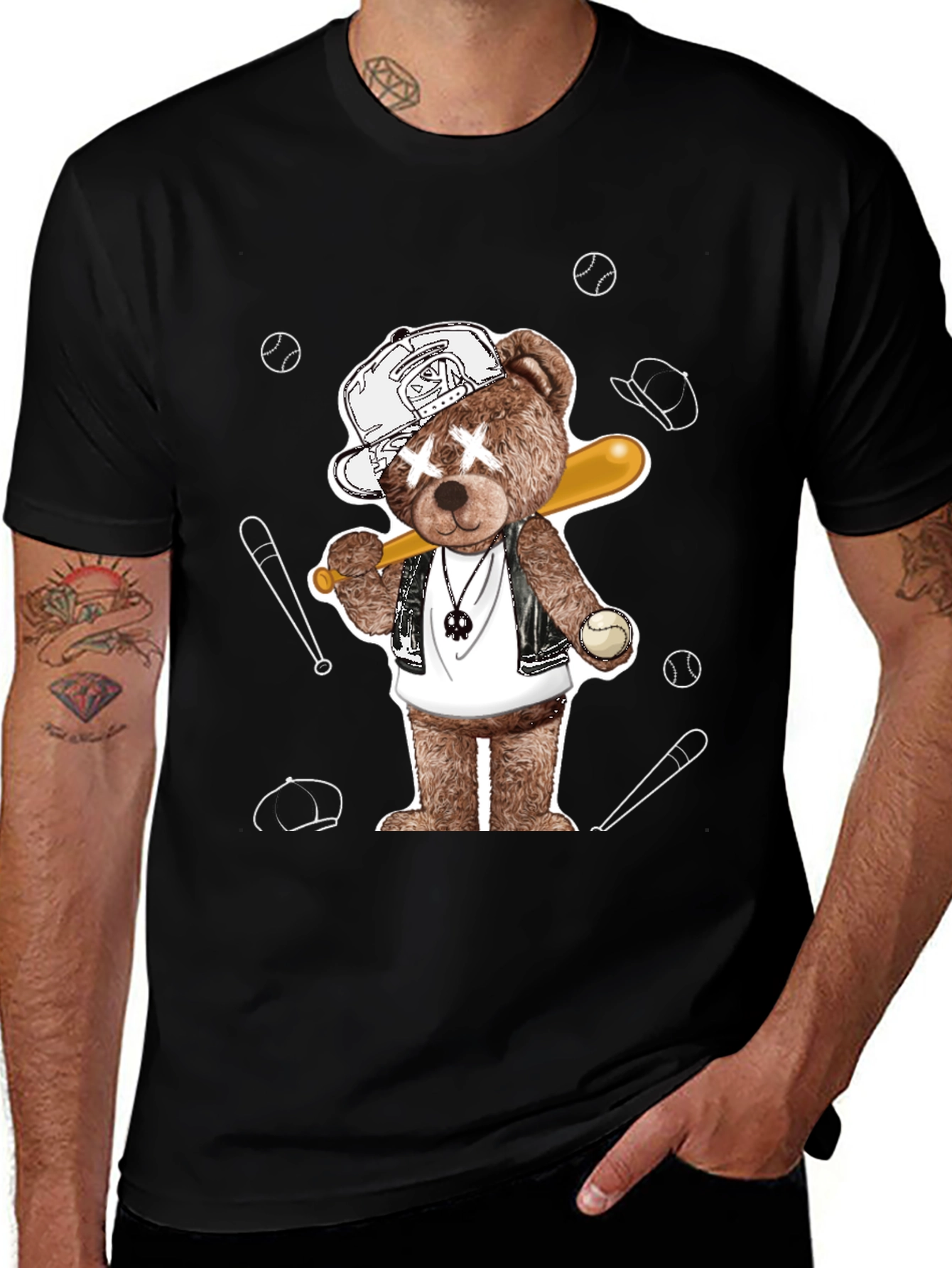 Variant 25 of Cool Teddy Bear Baseball T-Shirt