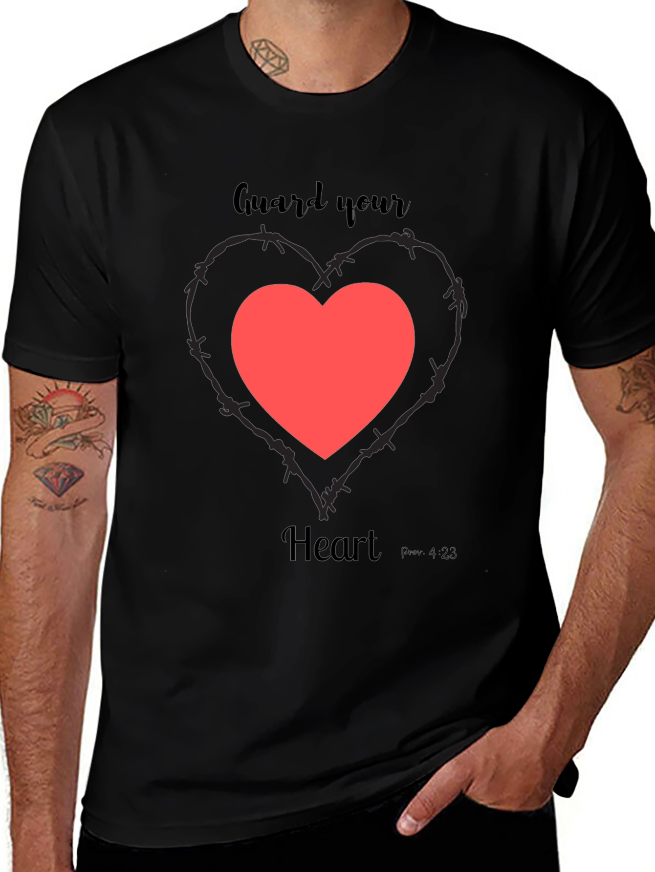 Variant 2 of Guard Your Heart Graphic Tee - Black