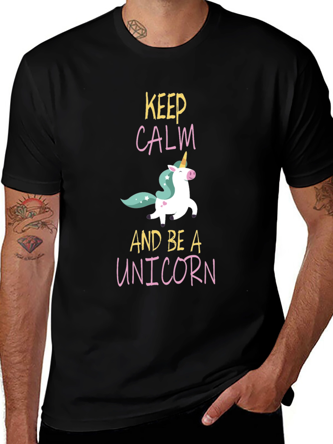 Variant 5 of Keep Calm and Be a Unicorn Black T-Shirt