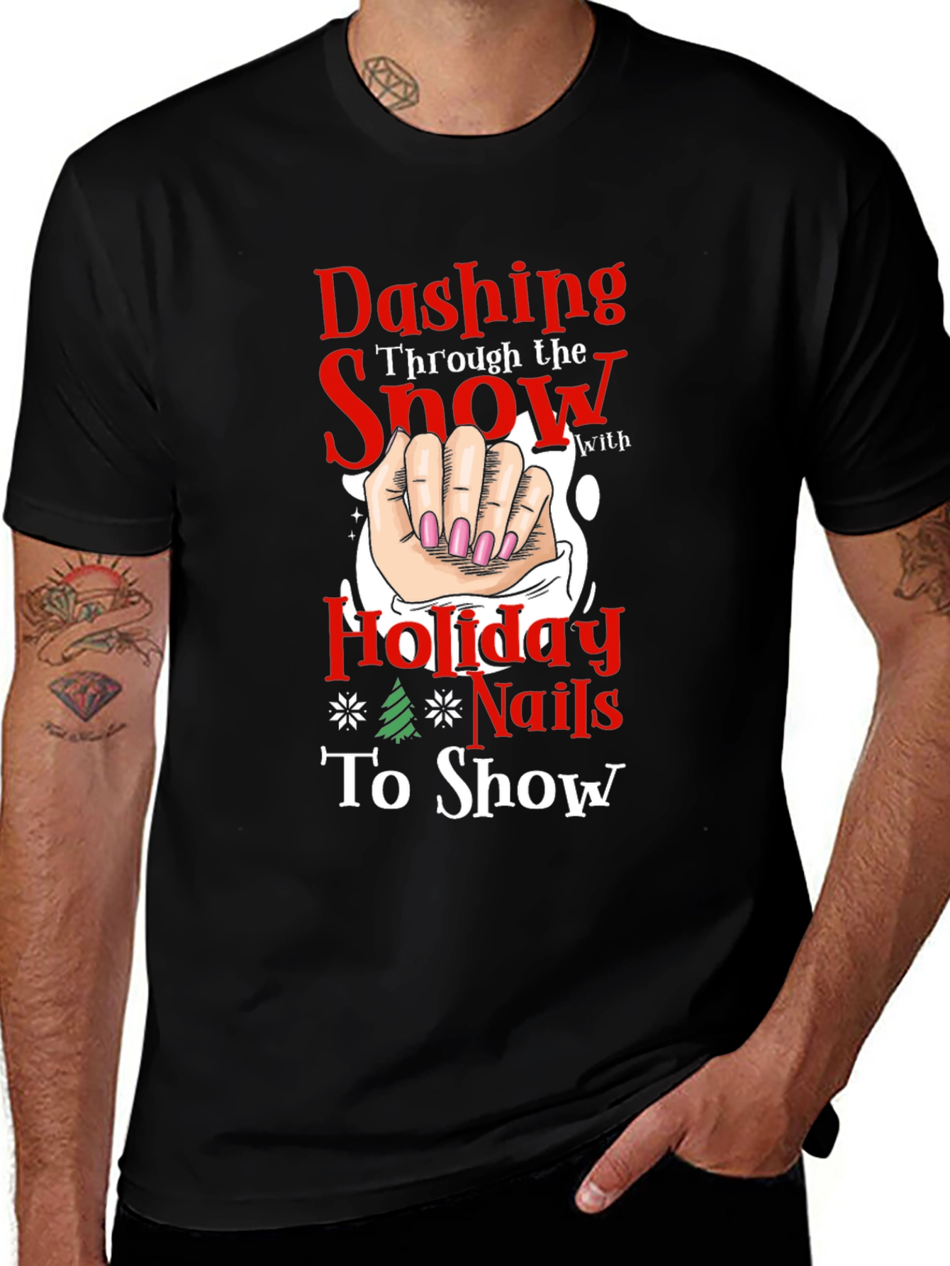 Variant 20 of Dashing Holiday Nails T-Shirt
