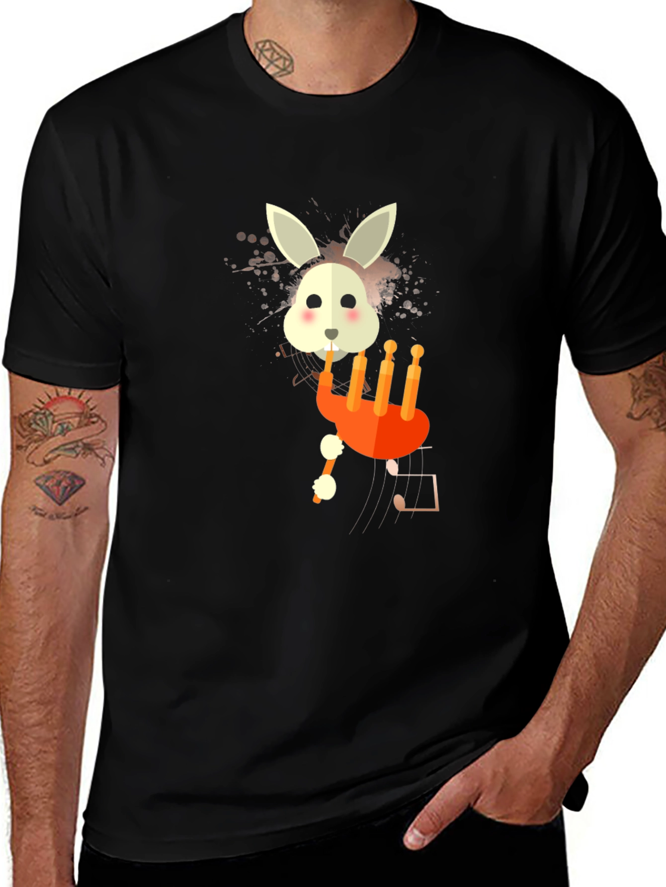 Variant 17 of Rabbit Music T-Shirt - Unique Graphic Tee