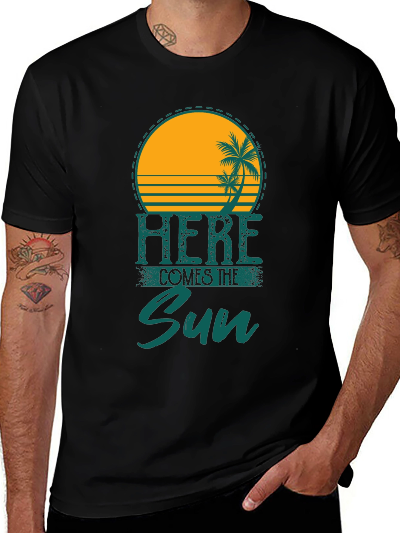 Variant 19 of Here Comes The Sun Graphic T-Shirt - Beach Vibes