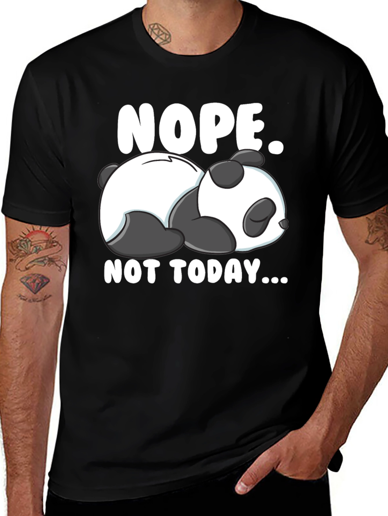 Variant 17 of Nope Not Today Panda Graphic Tee Funny Lazy Sleep Shirt