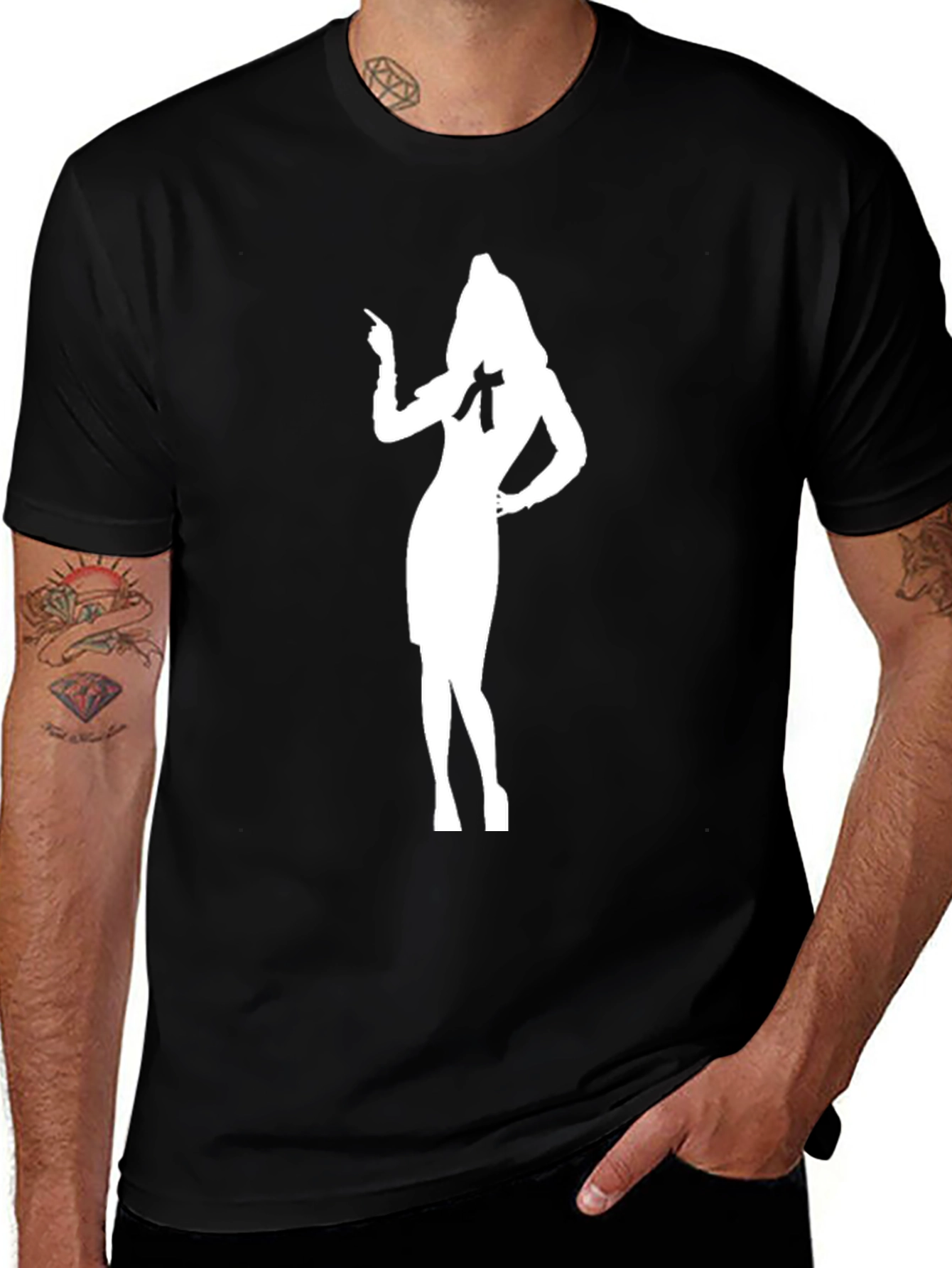 Variant 11 of Silhouette Woman Black T-Shirt