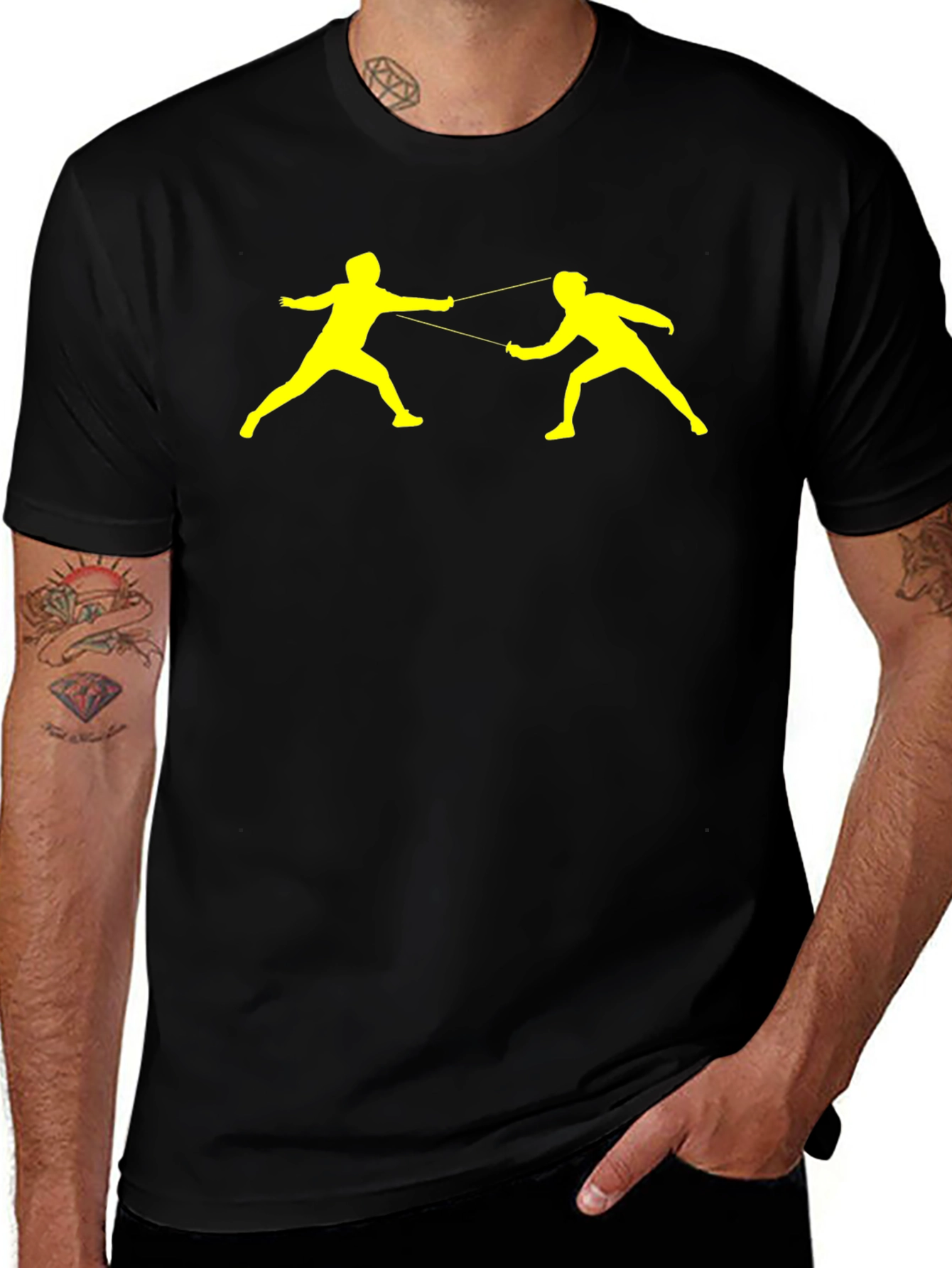 Variant 22 of Fencing Silhouette Black T-Shirt