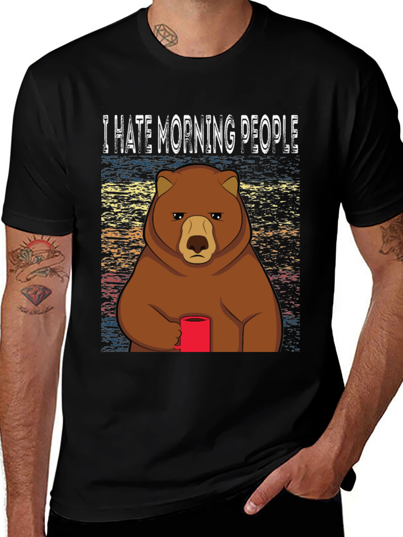 Variant 14 of I Hate Morning People Bear T-Shirt