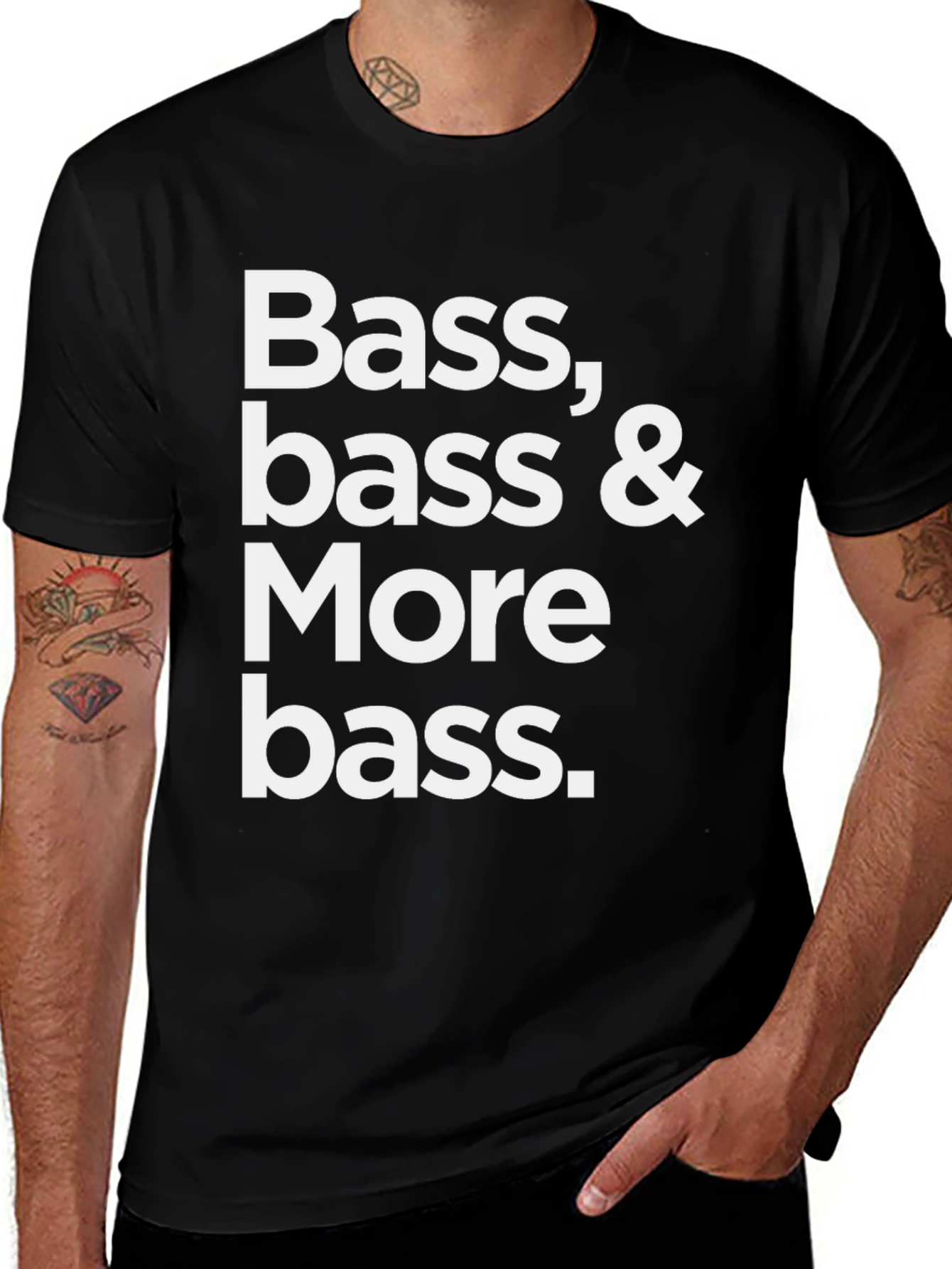 Variant 25 of Bass, Bass & More Bass Black Graphic Tee