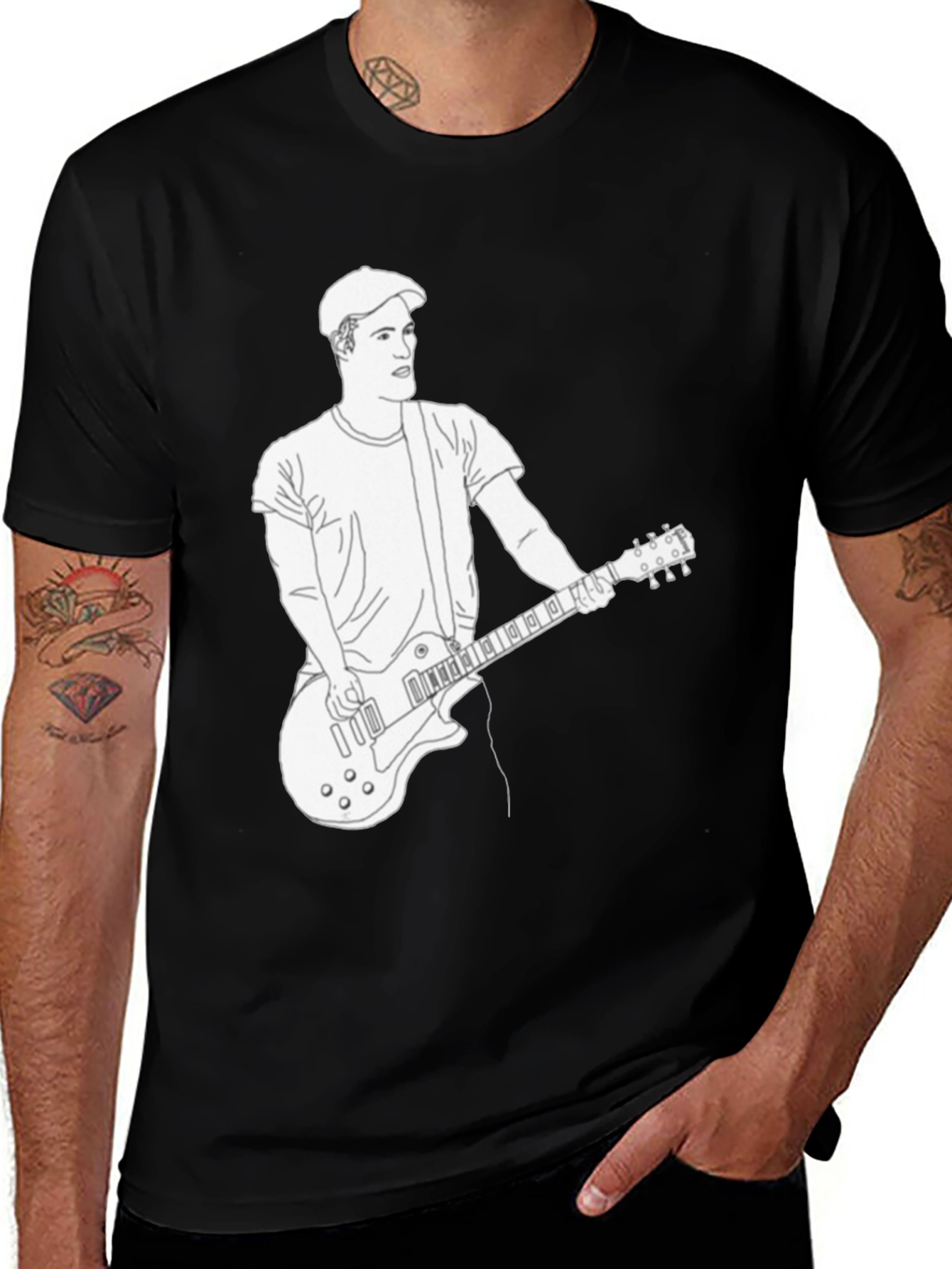 Variant 11 of Musician Graphic Tee - Black Cotton T-Shirt