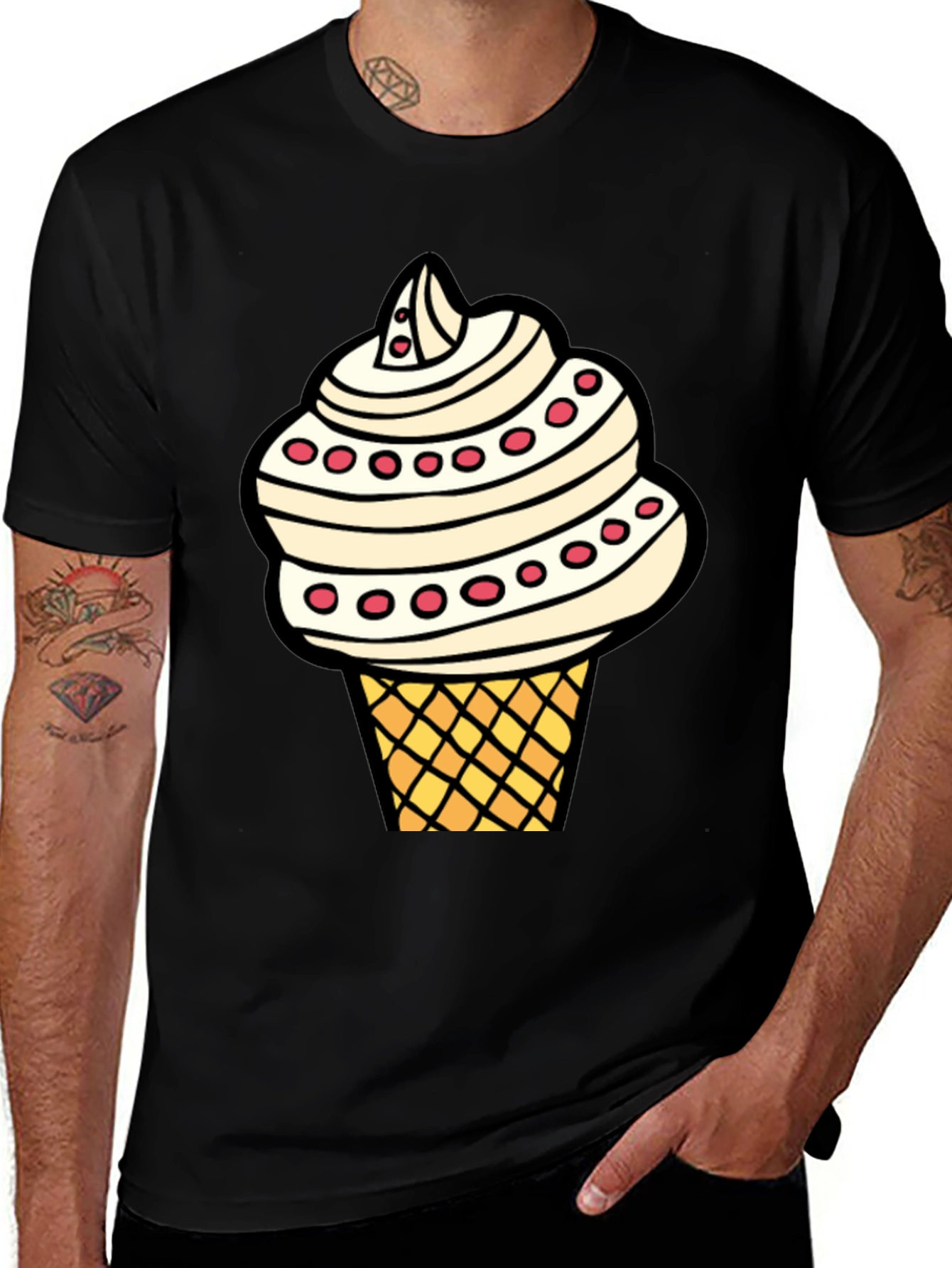 Variant 25 of Ice Cream Cone Graphic Tee - Fun & Stylish!
