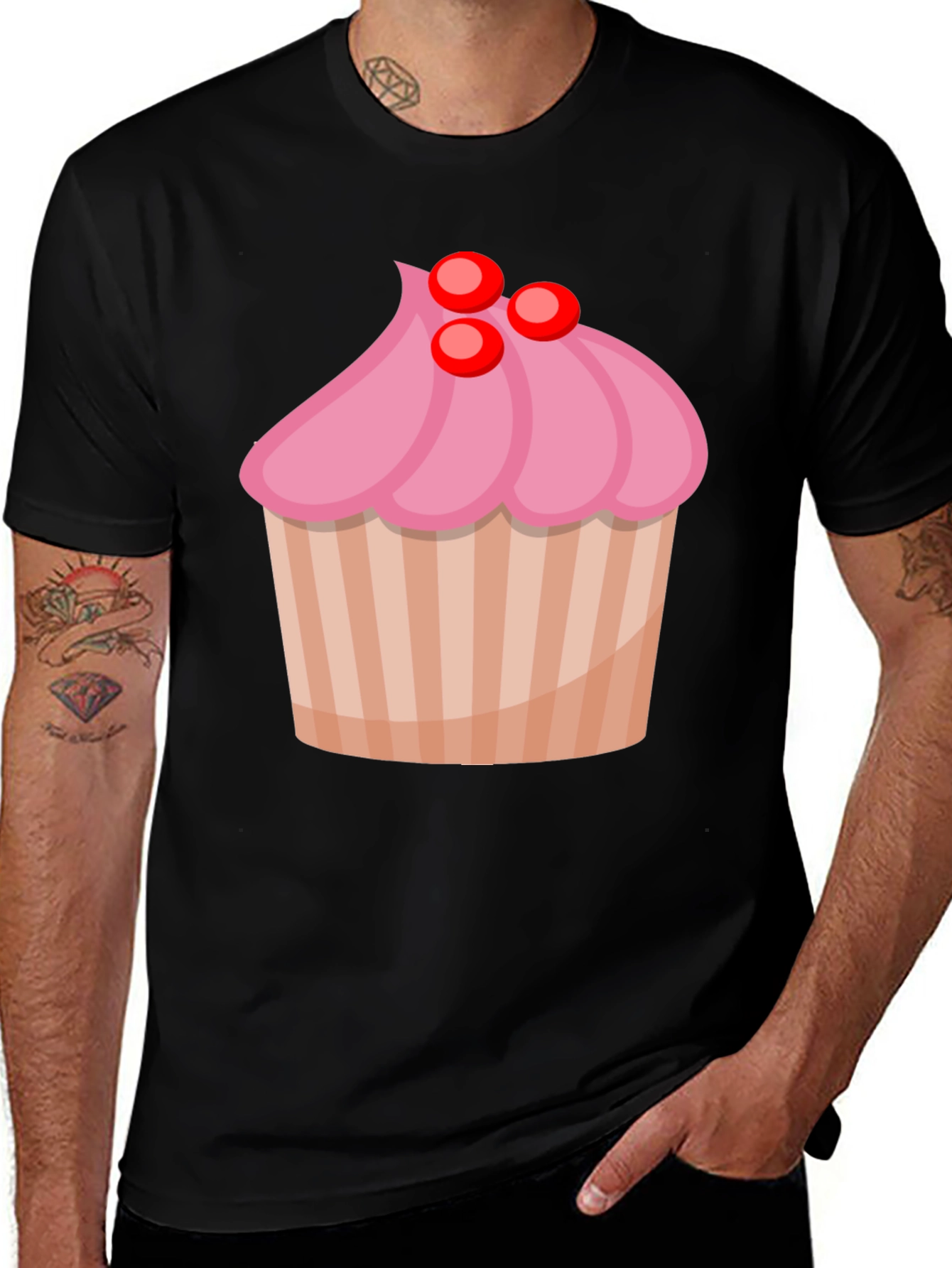 Variant 19 of Cupcake Graphic Black T-Shirt