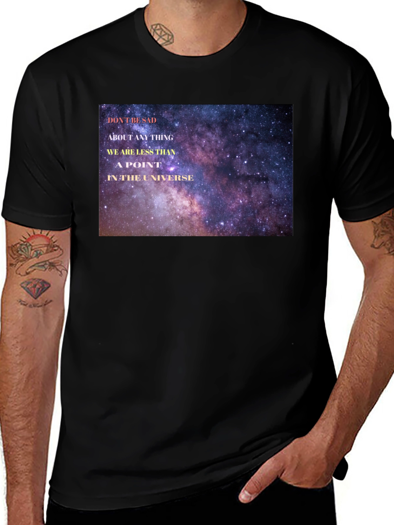 Variant 26 of Universe Galaxy Print Black T-Shirt
