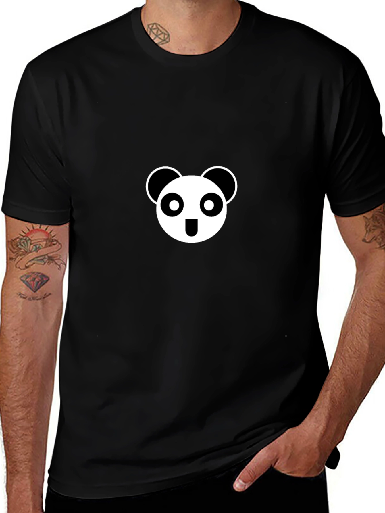 Variant 8 of Panda Graphic Black T-Shirt - Casual Wear