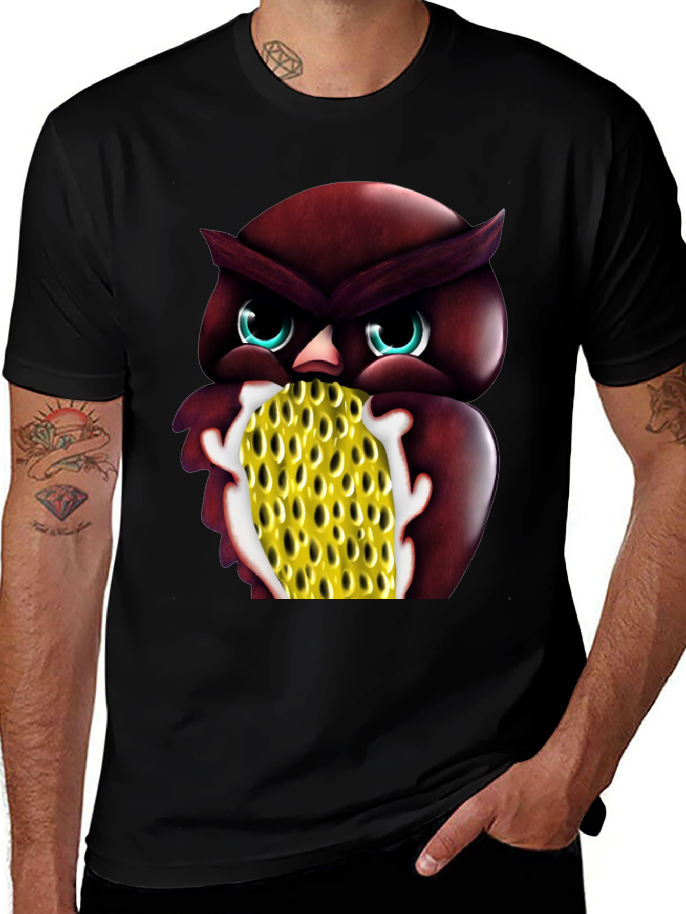 Variant 17 of Owl Corn T-Shirt - Unique Graphic Tee