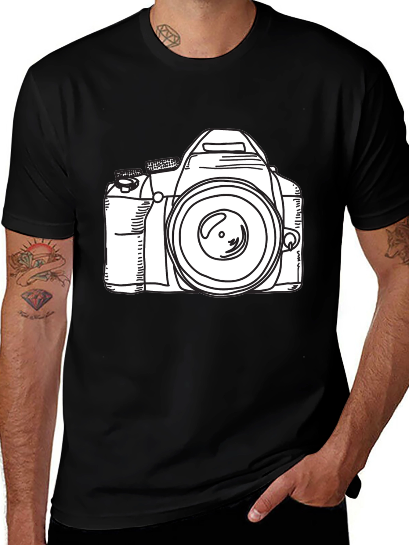 Variant 27 of Camera Graphic T-Shirt - Black